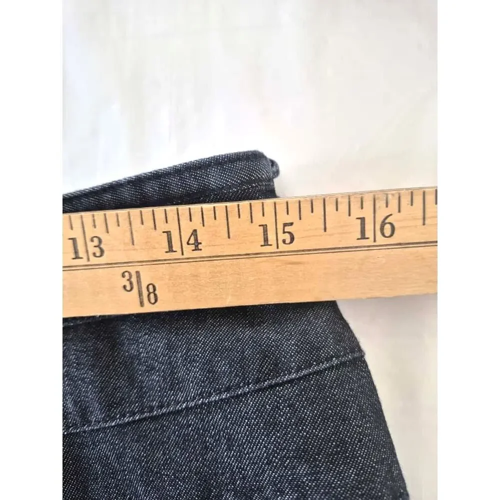 Denim Maxi Skirt Sz 8 Med Dark Fit & Flare Classic Preppy Cowgirl Country